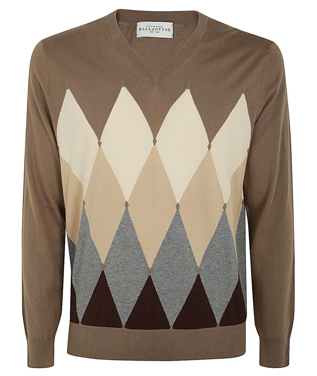 BALLANTYNE Коричневый кашемировый джемпер / свитер, фото 1