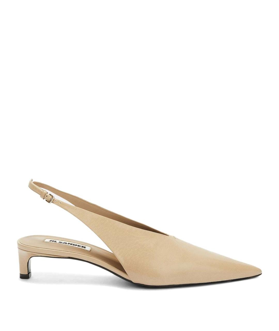 JIL SANDER Бежевые кожаные туфли, фото 1