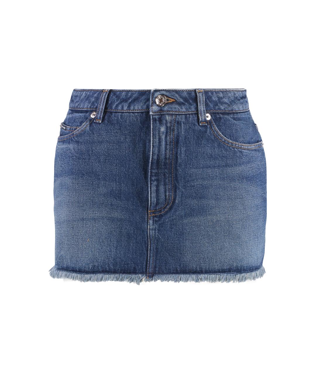 DOLCE&GABBANA Синяя деним юбка мини, фото 1