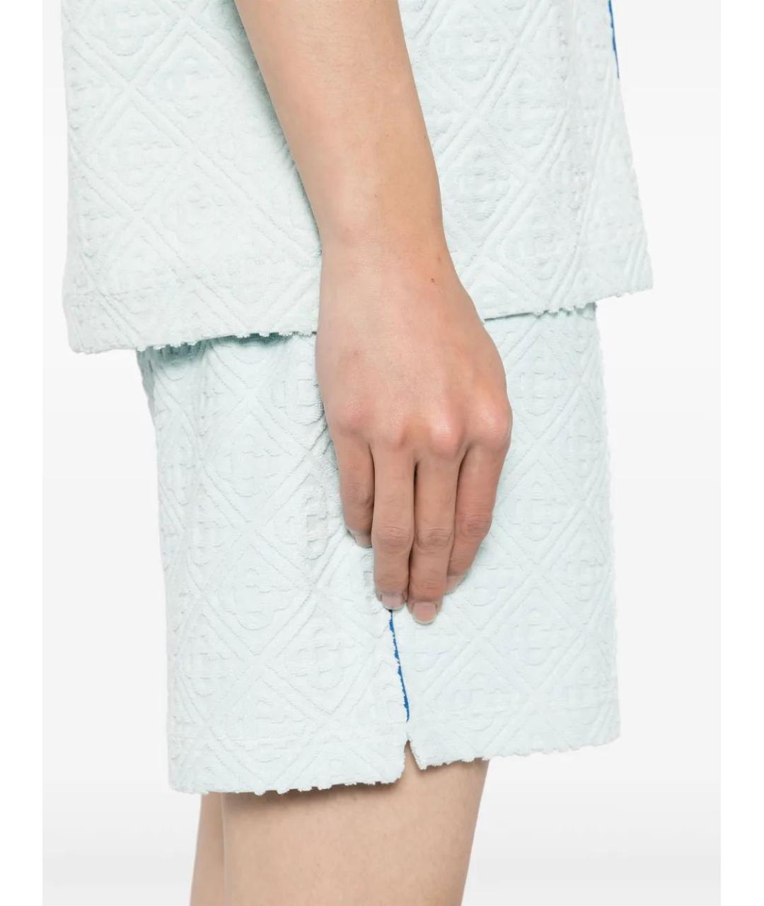 CASABLANCA Голубые хлопковые шорты, фото 5