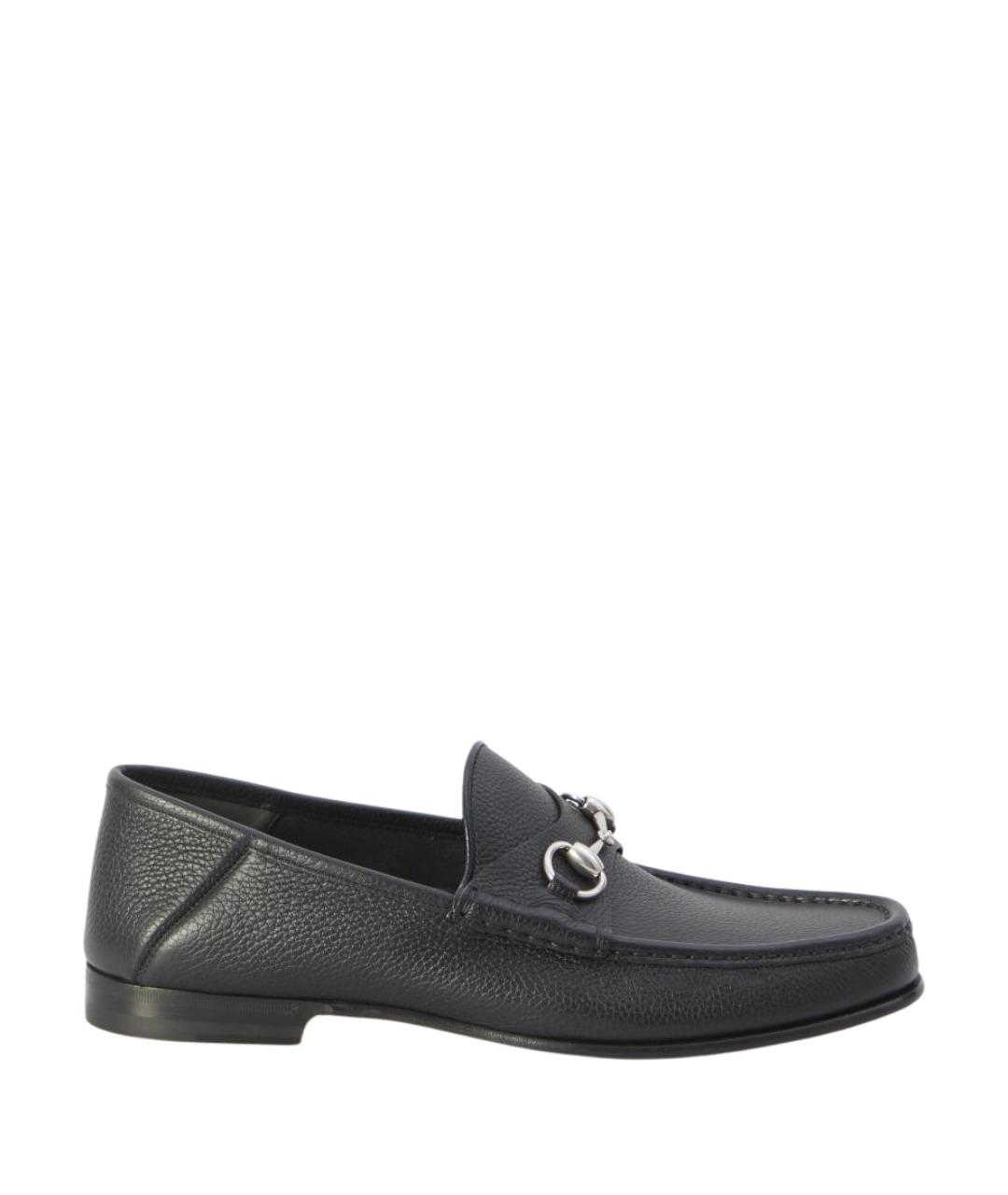 GUCCI Черные кожаные лоферы, фото 1