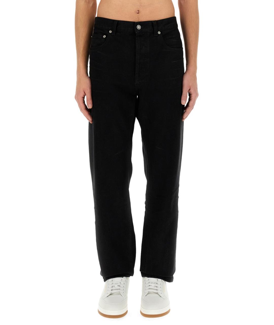 SAINT LAURENT Черные хлопковые прямые джинсы, фото 5
