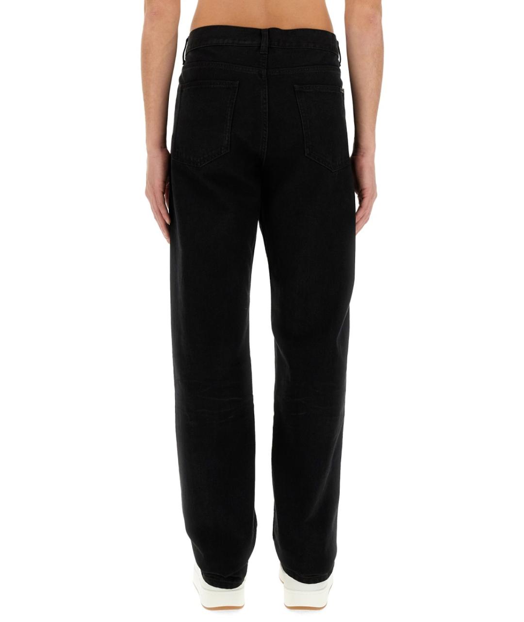 SAINT LAURENT Черные хлопковые прямые джинсы, фото 3