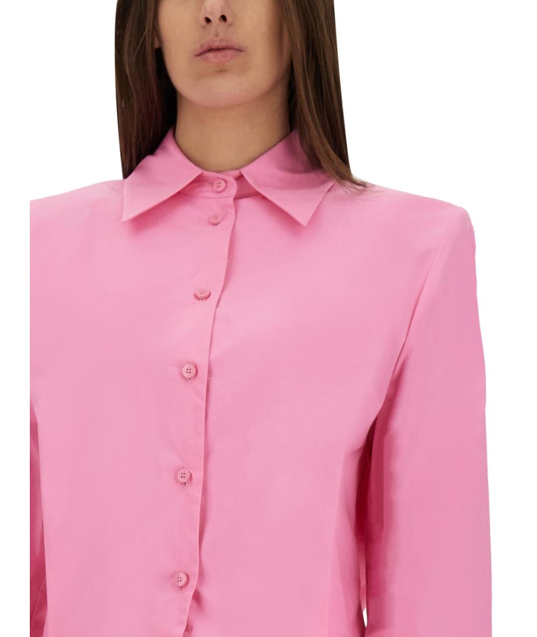 THE ATTICO Фуксия хлопковое платье, фото 5