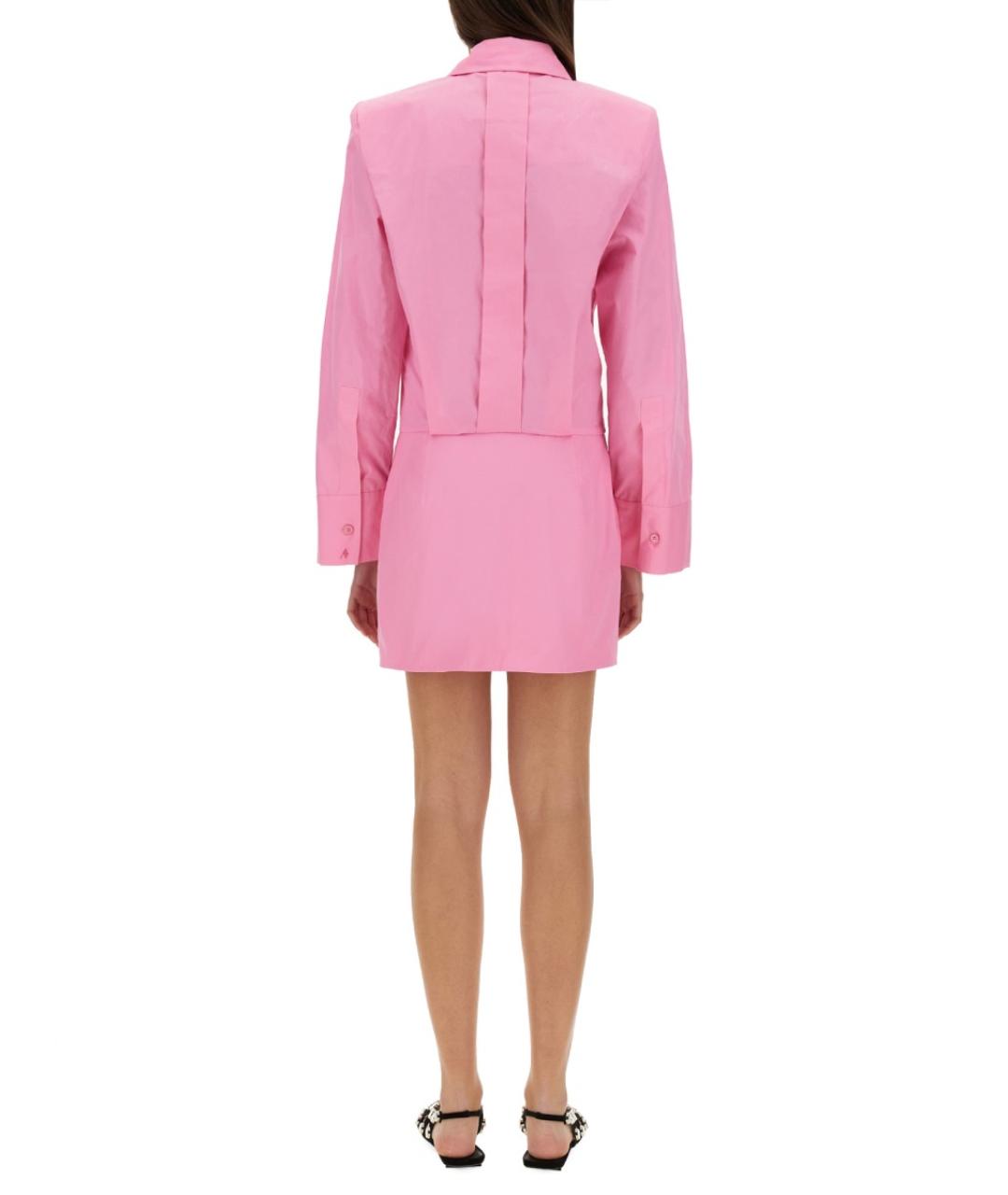 THE ATTICO Фуксия хлопковое платье, фото 4