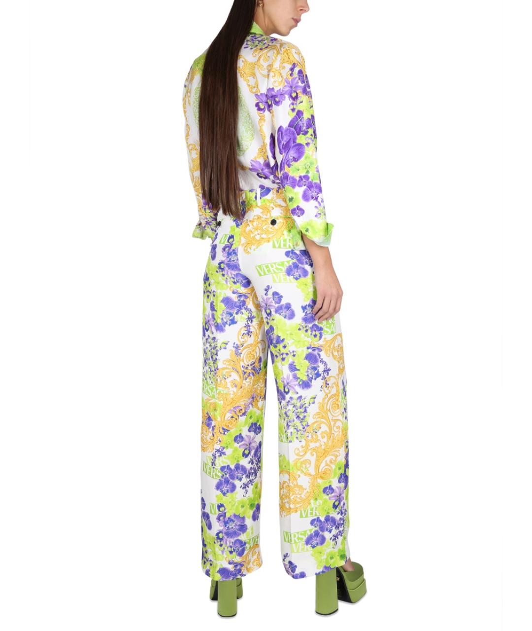 VERSACE Мульти вискозные прямые брюки, фото 3