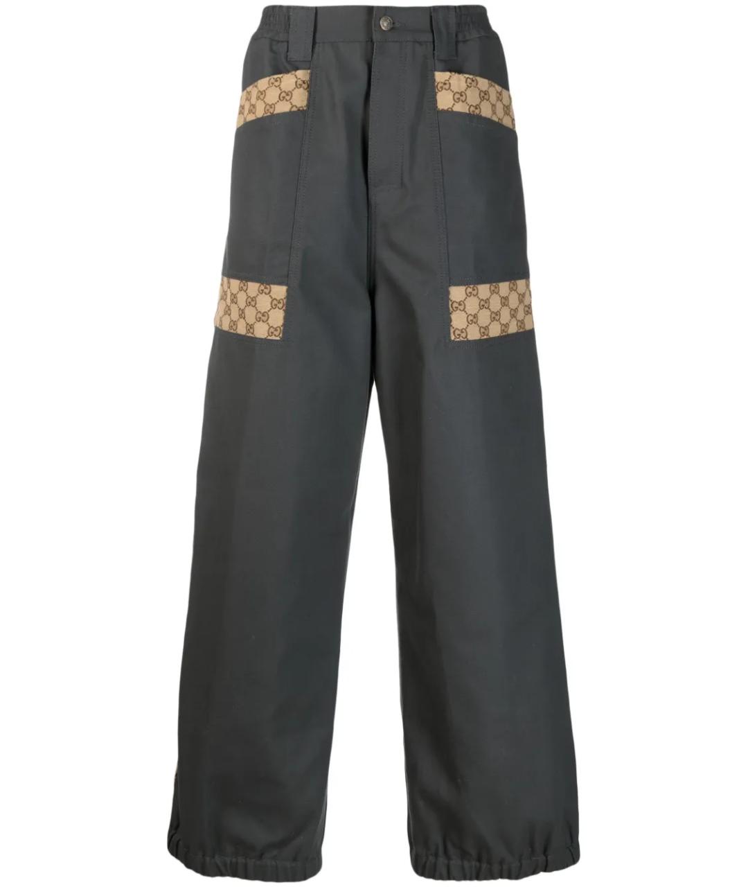 GUCCI Мульти хлопковые повседневные брюки, фото 1