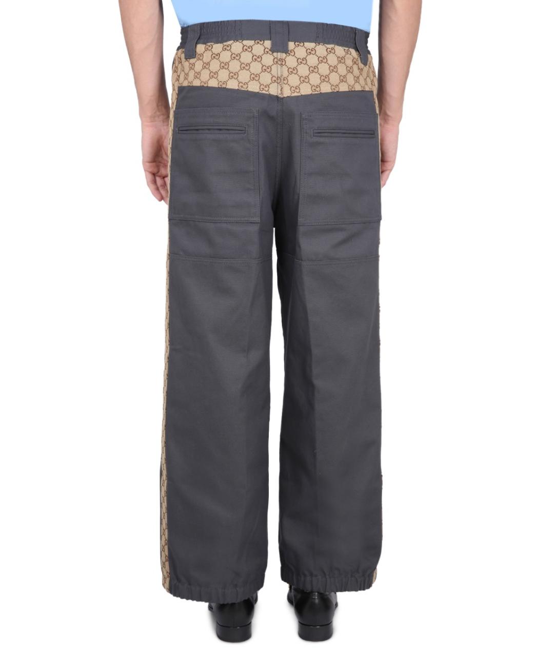 GUCCI Мульти хлопковые повседневные брюки, фото 5