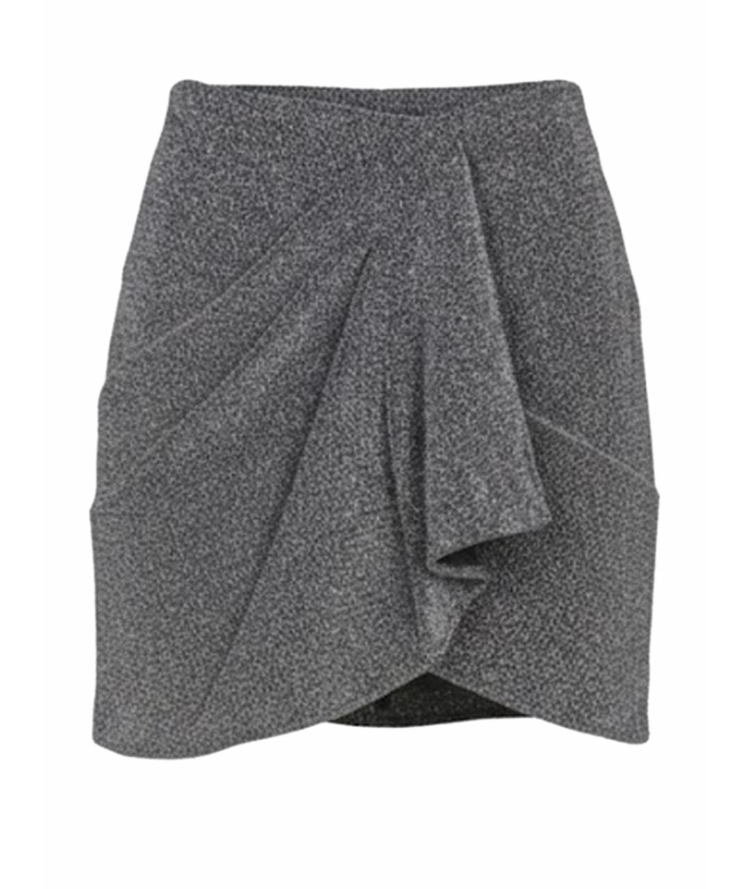 ISABEL MARANT Серебряная полиамидовая юбка мини, фото 1