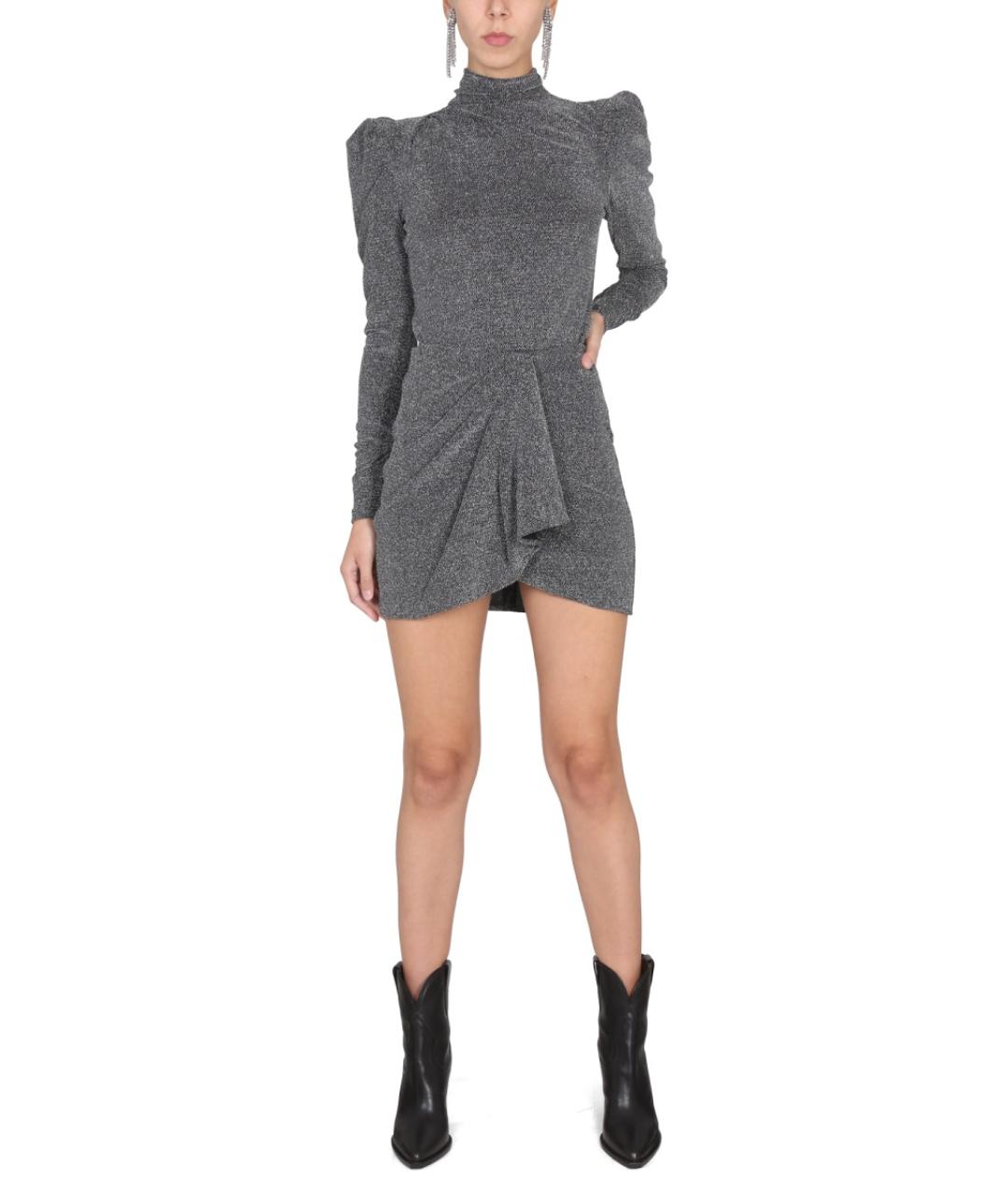 ISABEL MARANT Серебряная полиамидовая юбка мини, фото 2