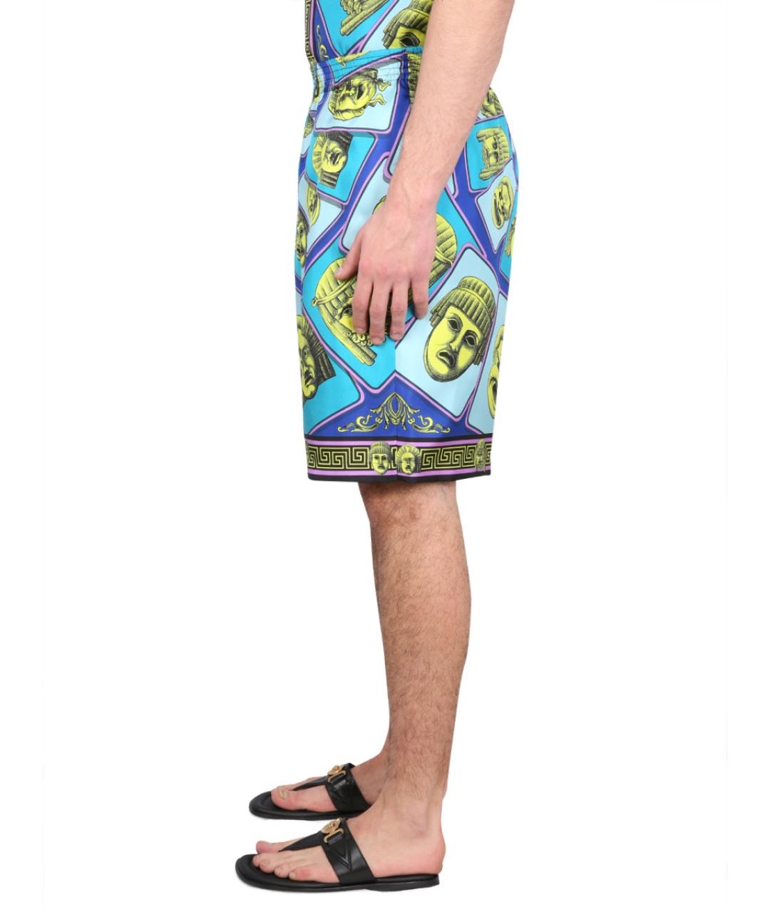 VERSACE Мульти шелковые шорты, фото 4