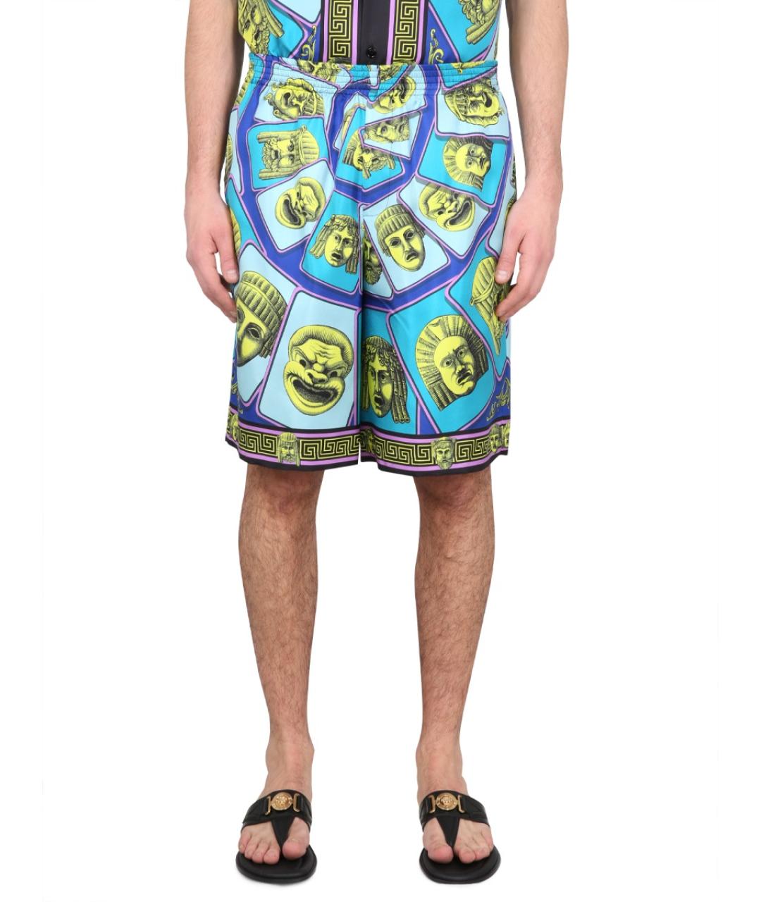 VERSACE Мульти шелковые шорты, фото 2