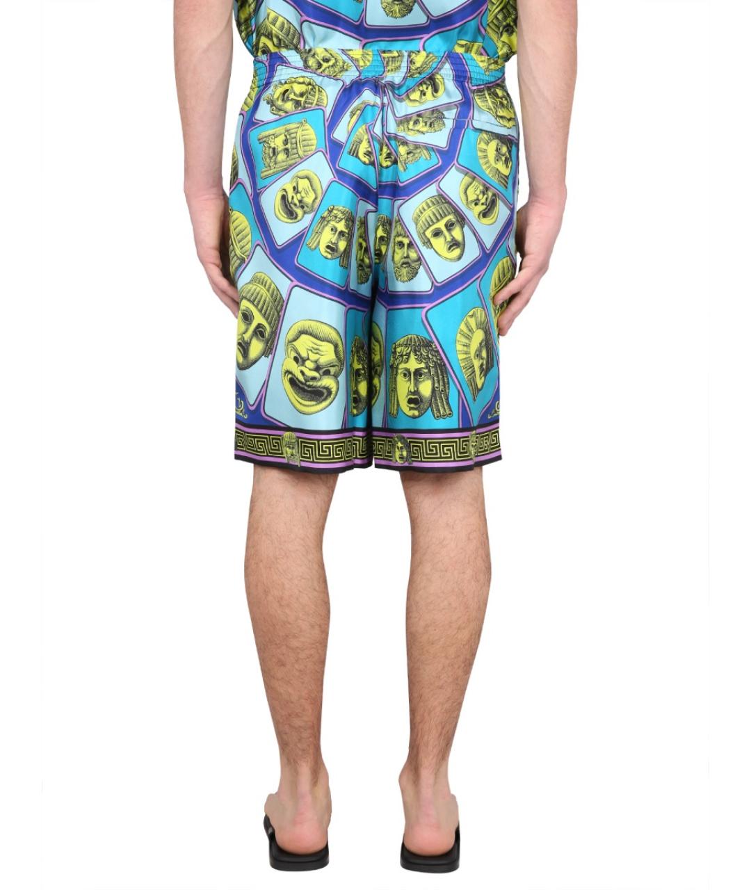 VERSACE Мульти шелковые шорты, фото 5