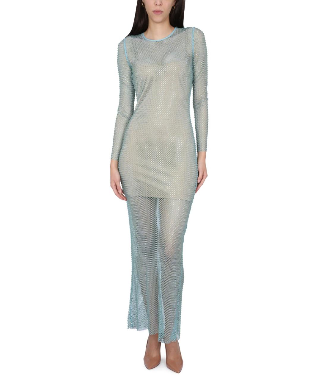 SELF-PORTRAIT Голубое полиэстеровое вечернее платье, фото 3