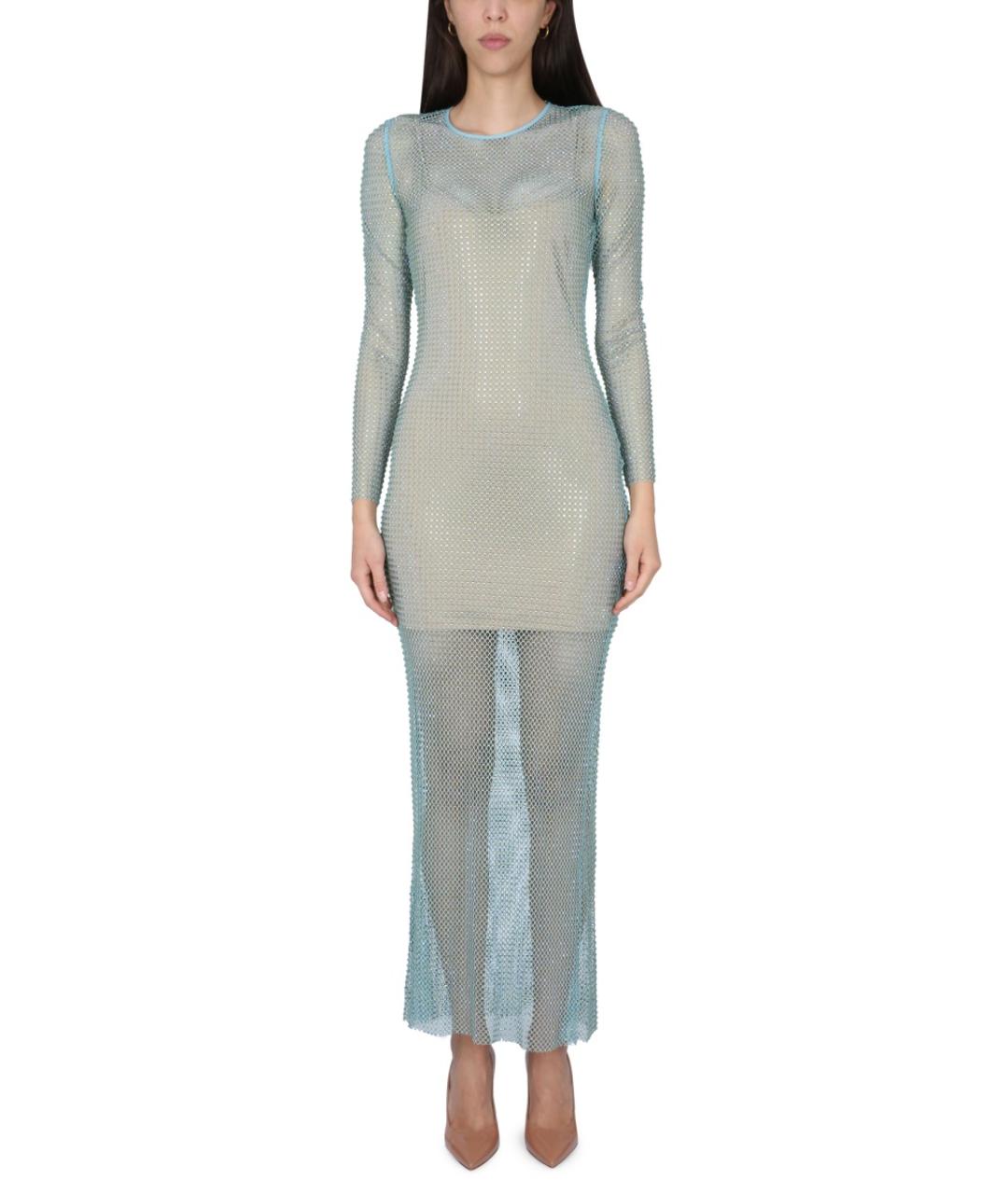 SELF-PORTRAIT Голубое полиэстеровое вечернее платье, фото 2