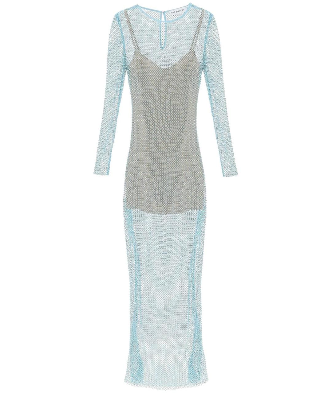 SELF-PORTRAIT Голубое полиэстеровое вечернее платье, фото 1