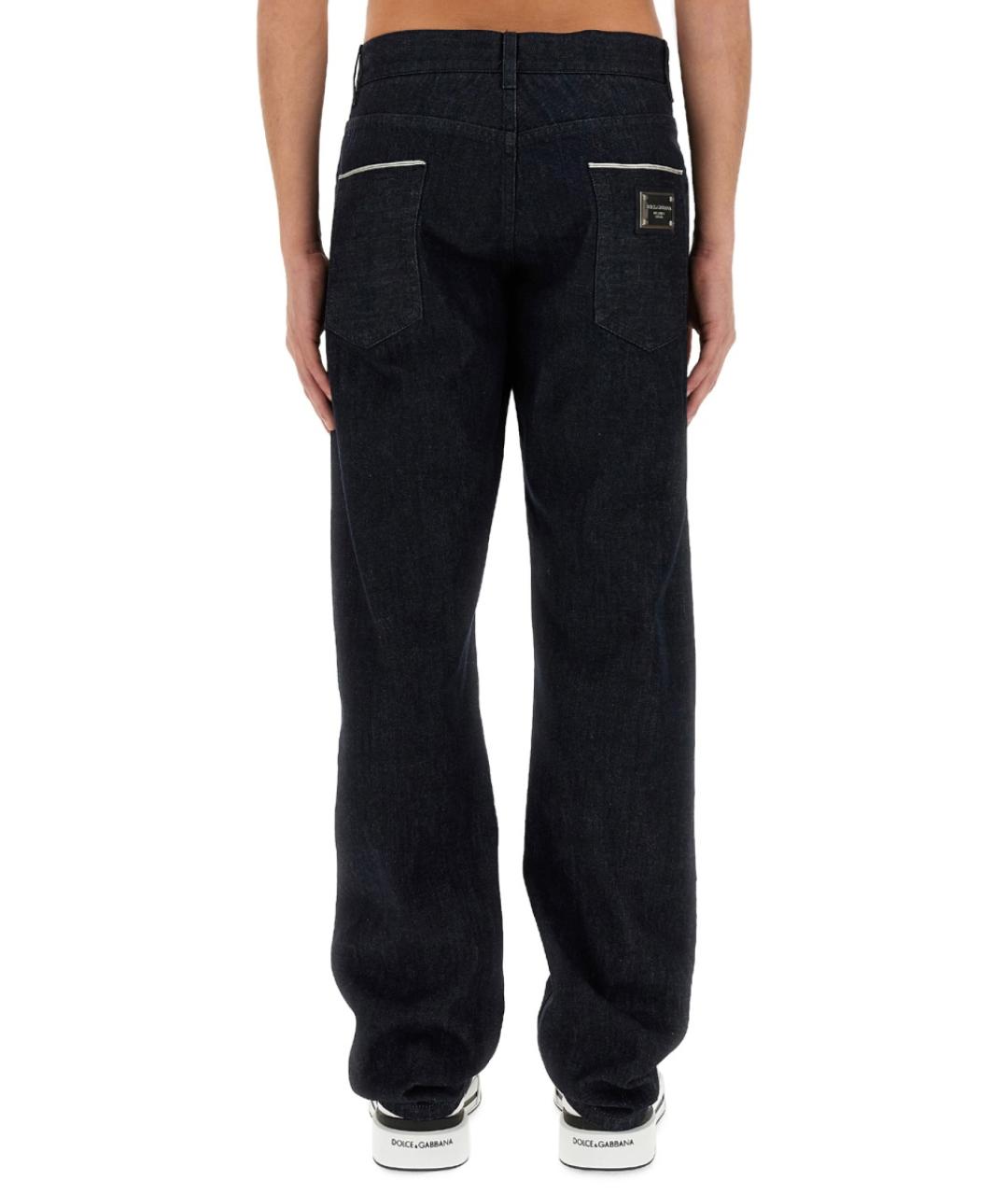 DOLCE&GABBANA Синие хлопковые повседневные брюки, фото 3