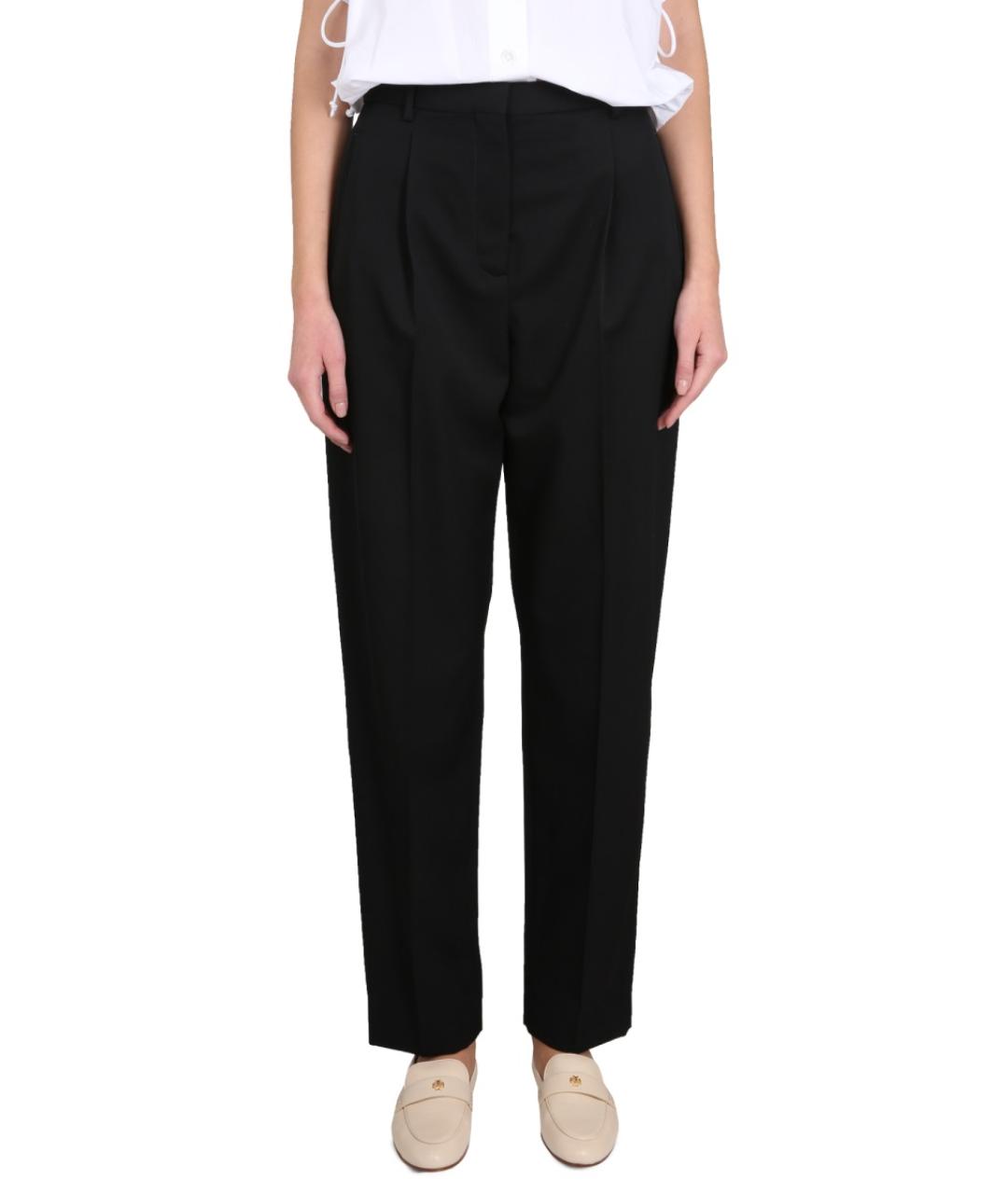 TORY BURCH Черные шерстяные прямые брюки, фото 5