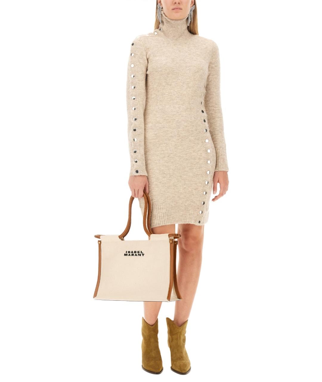 ISABEL MARANT Бежевое полиамидовое повседневное платье, фото 2