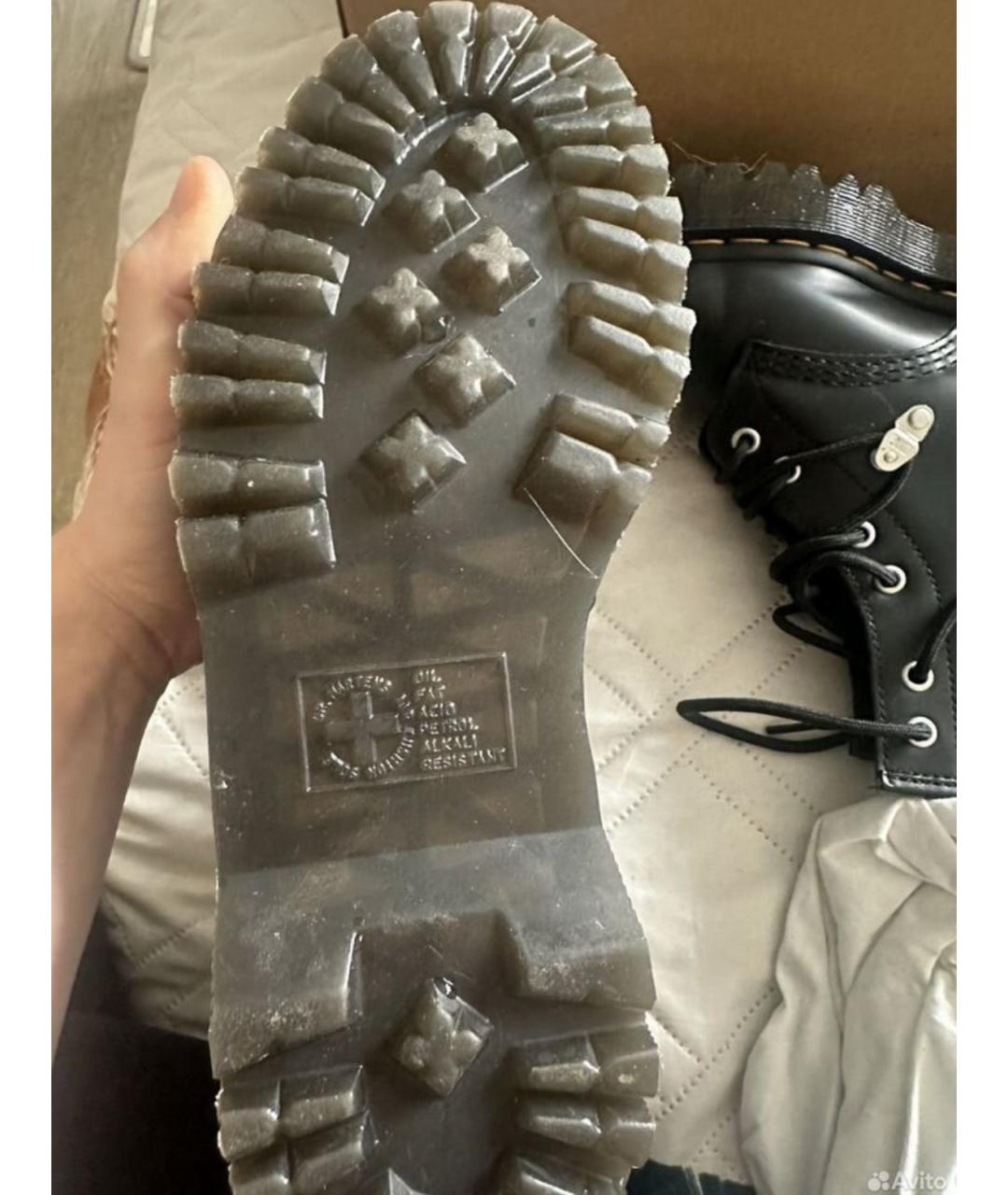 DR. MARTENS Черные кожаные высокие ботинки, фото 2