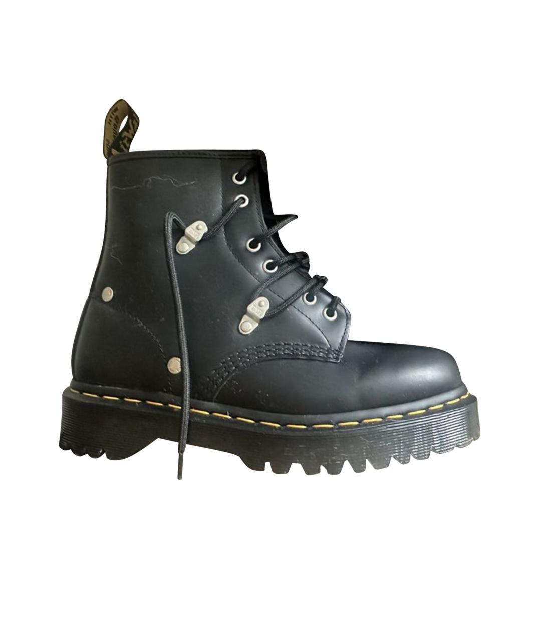 DR. MARTENS Черные кожаные высокие ботинки, фото 1
