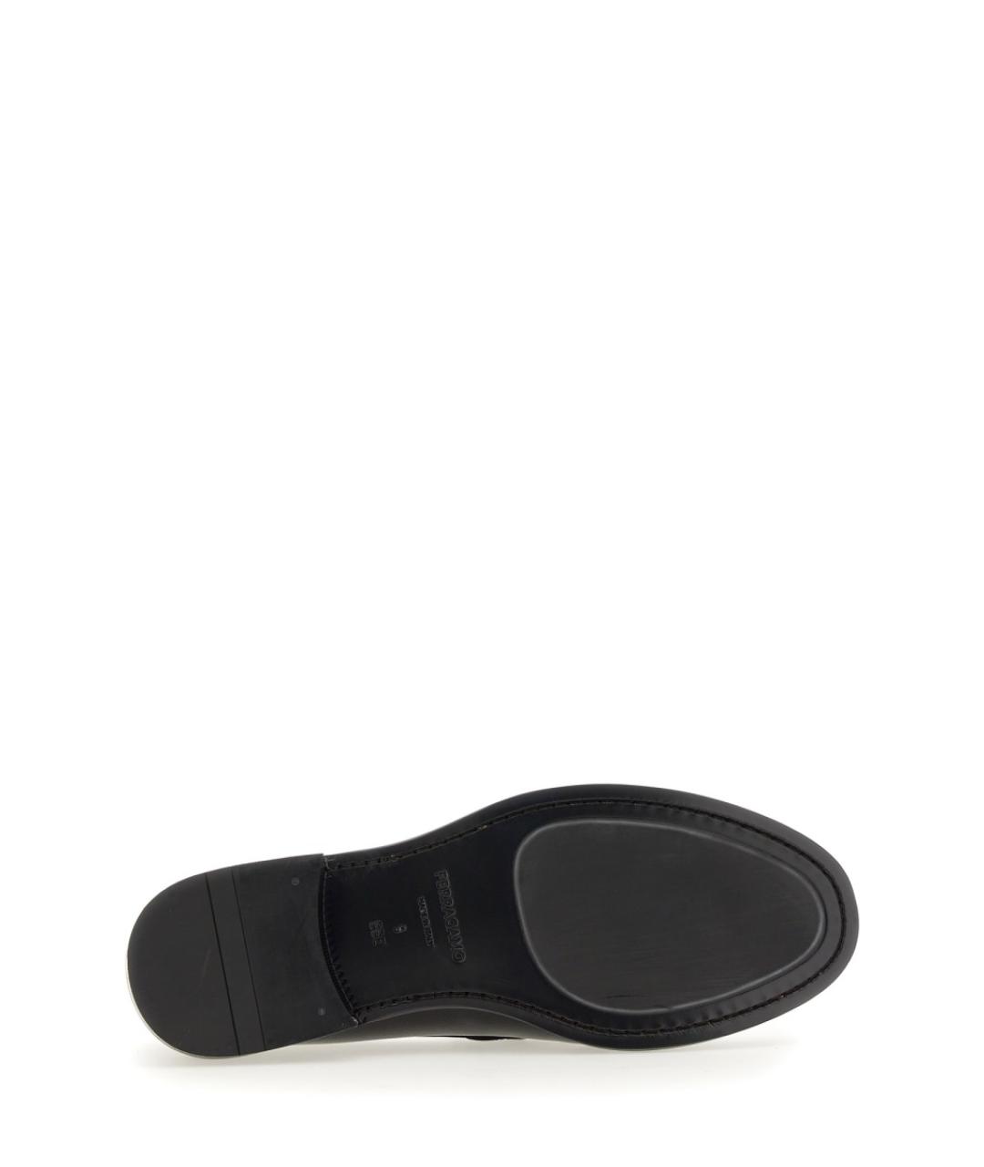 FERRAGAMO Черные кожаные лоферы, фото 4