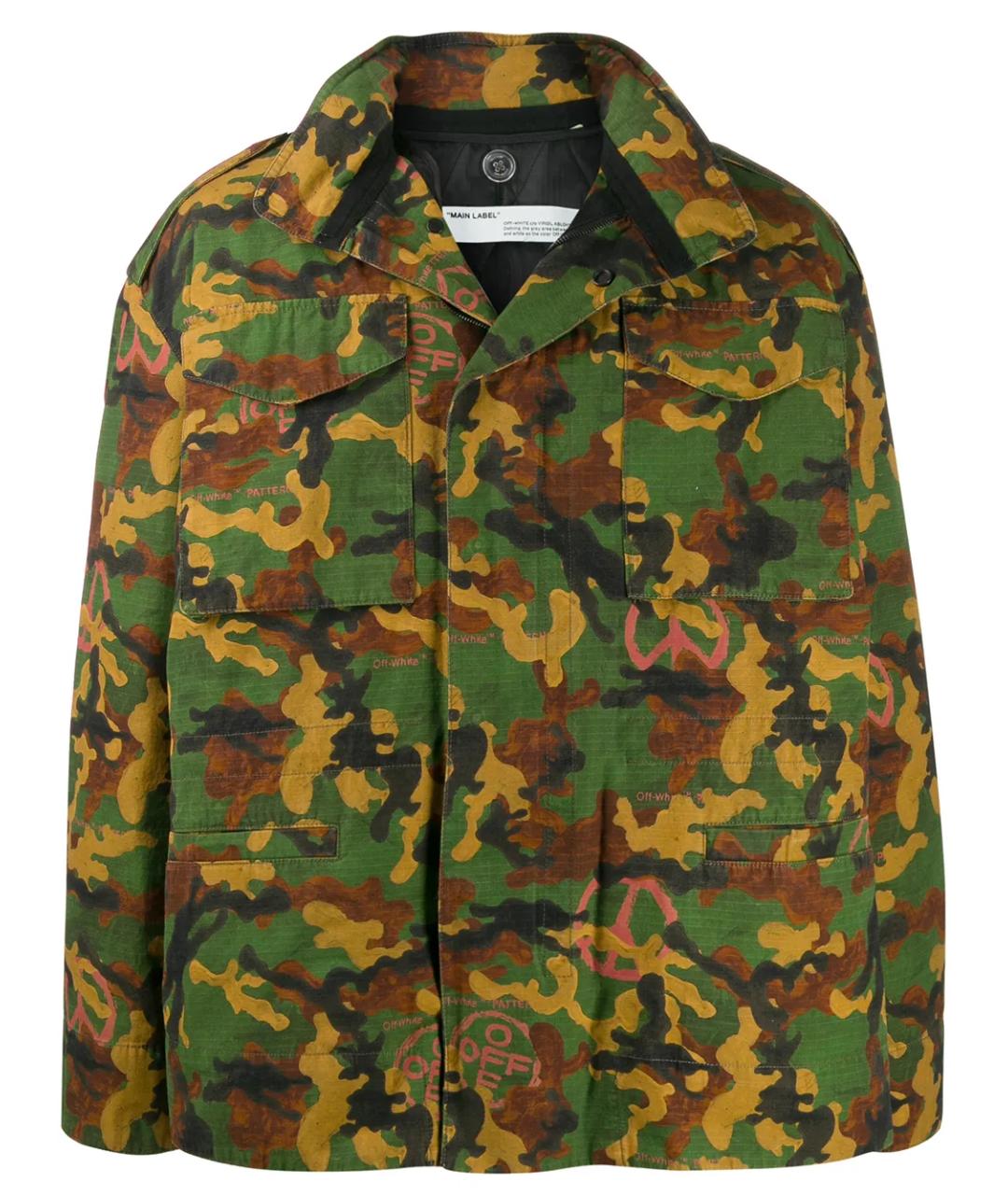 OFF-WHITE Хаки хлопковая куртка, фото 1