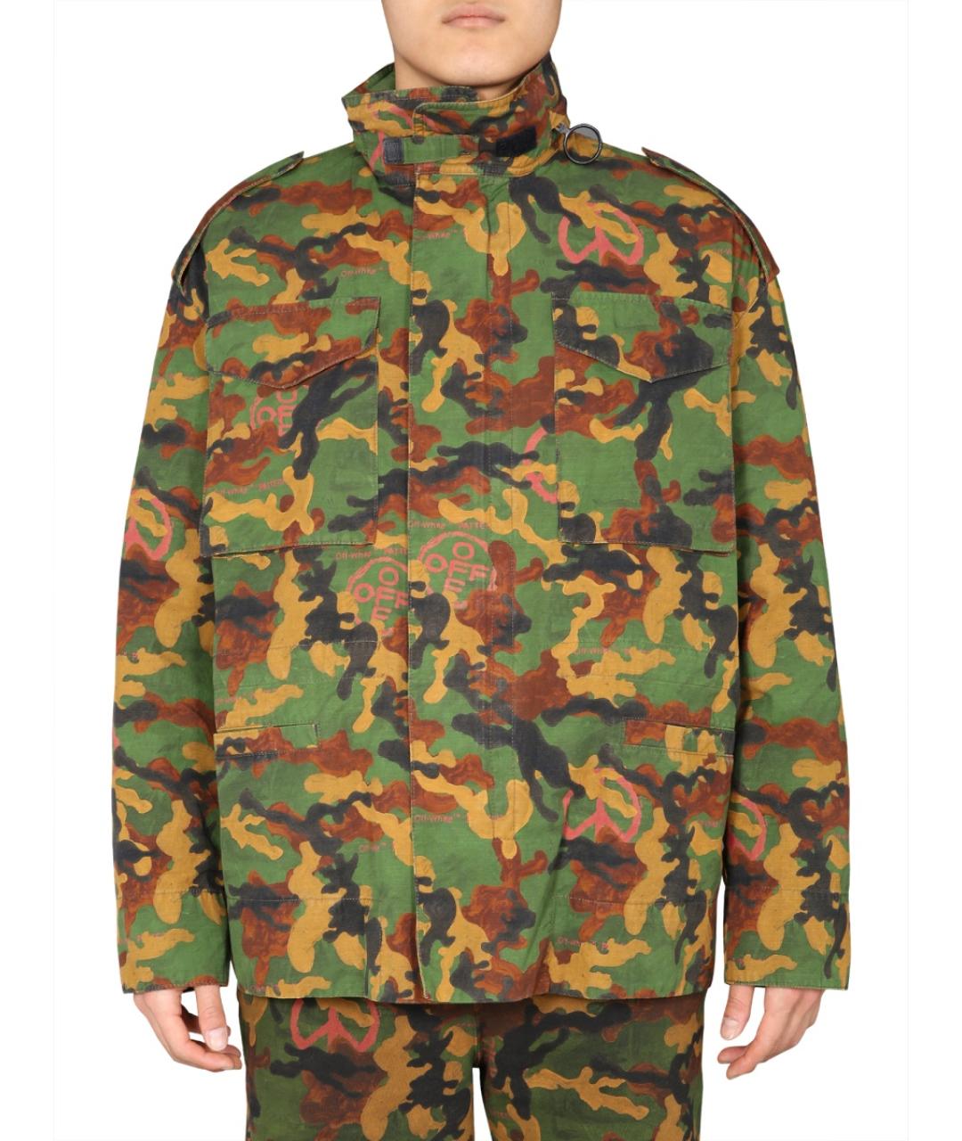 OFF-WHITE Хаки хлопковая куртка, фото 2