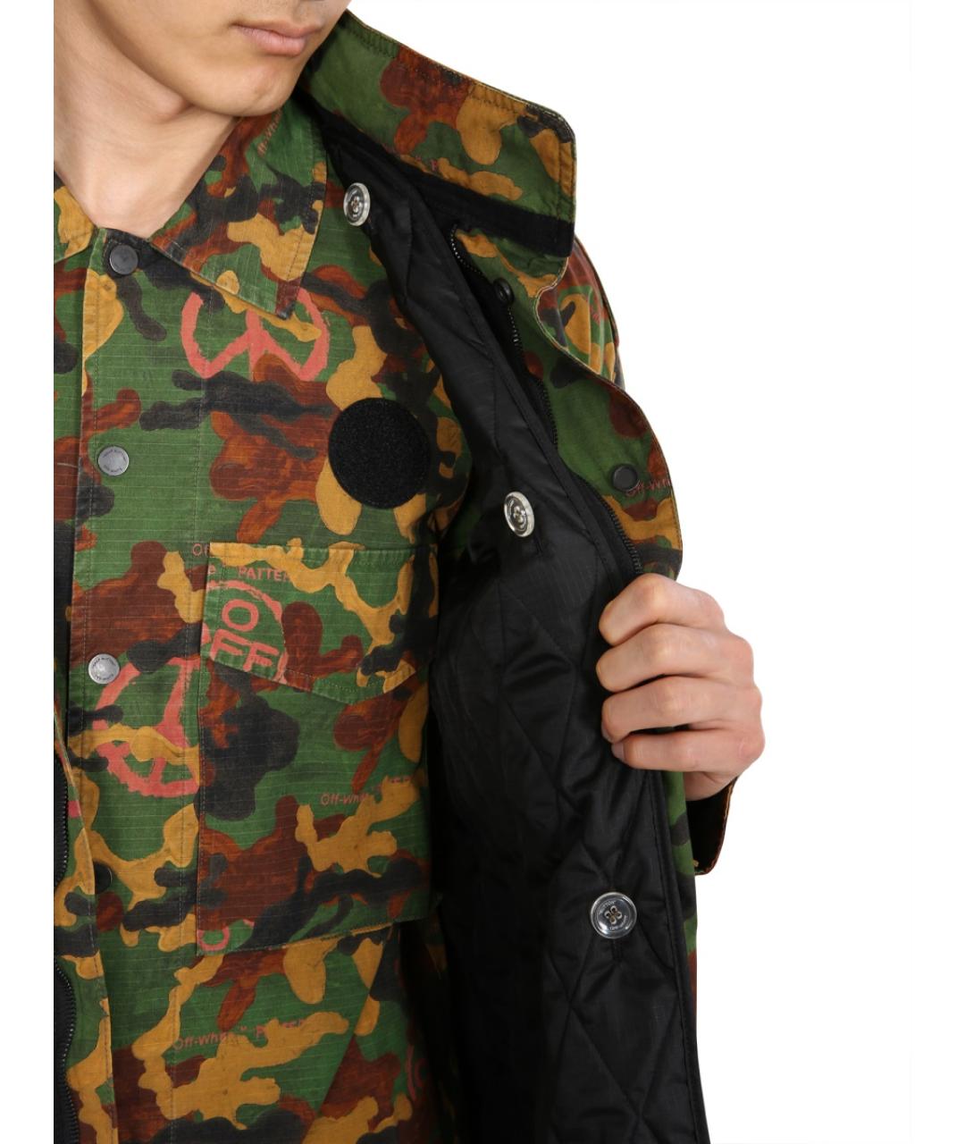 OFF-WHITE Хаки хлопковая куртка, фото 5