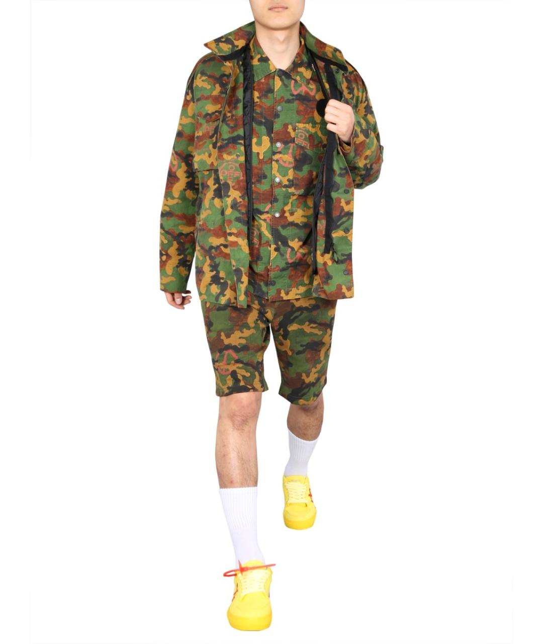 OFF-WHITE Хаки хлопковая куртка, фото 3