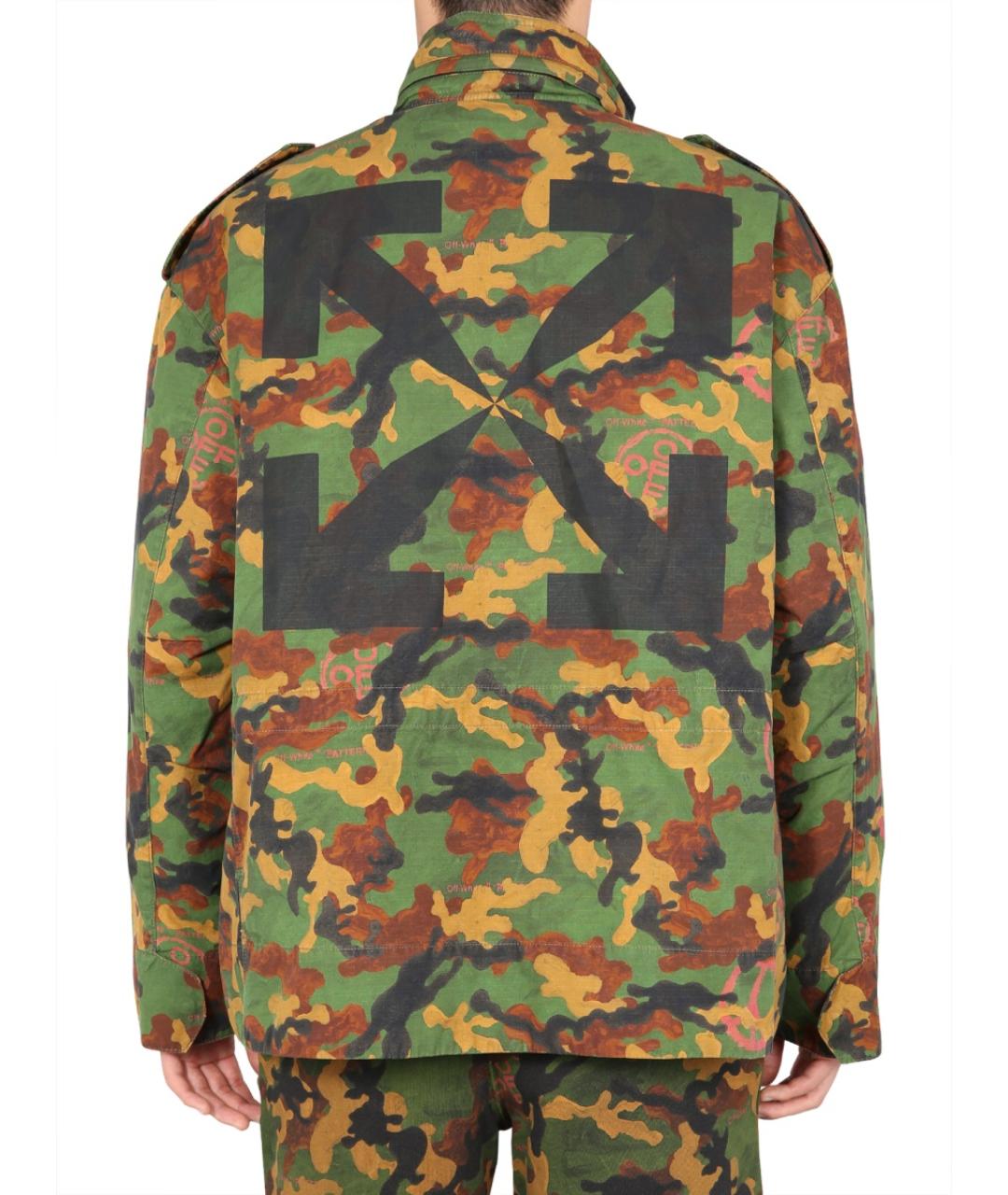 OFF-WHITE Хаки хлопковая куртка, фото 4