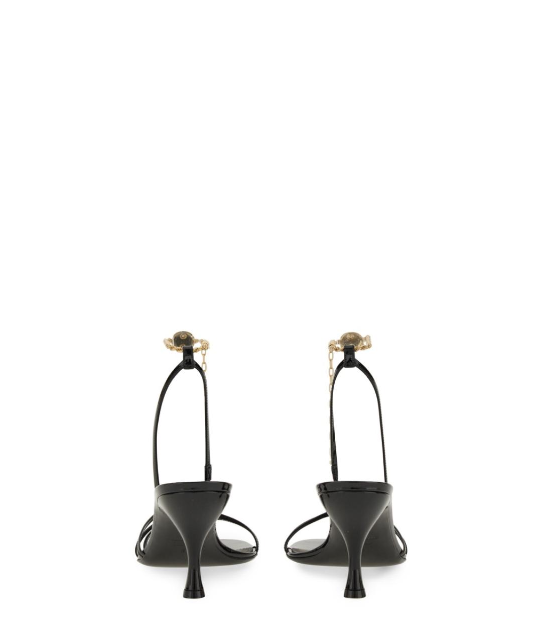 FERRAGAMO Черные кожаные босоножки, фото 3