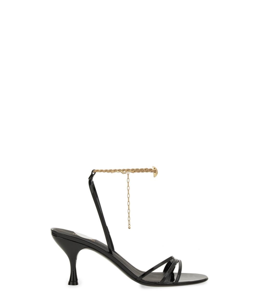 FERRAGAMO Черные кожаные босоножки, фото 1