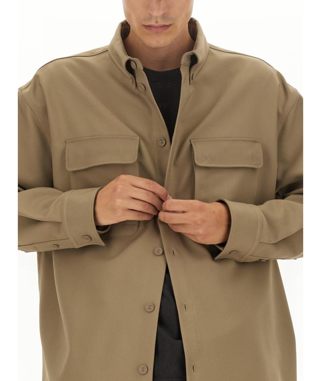 OFF-WHITE Бежевая кэжуал рубашка, фото 5