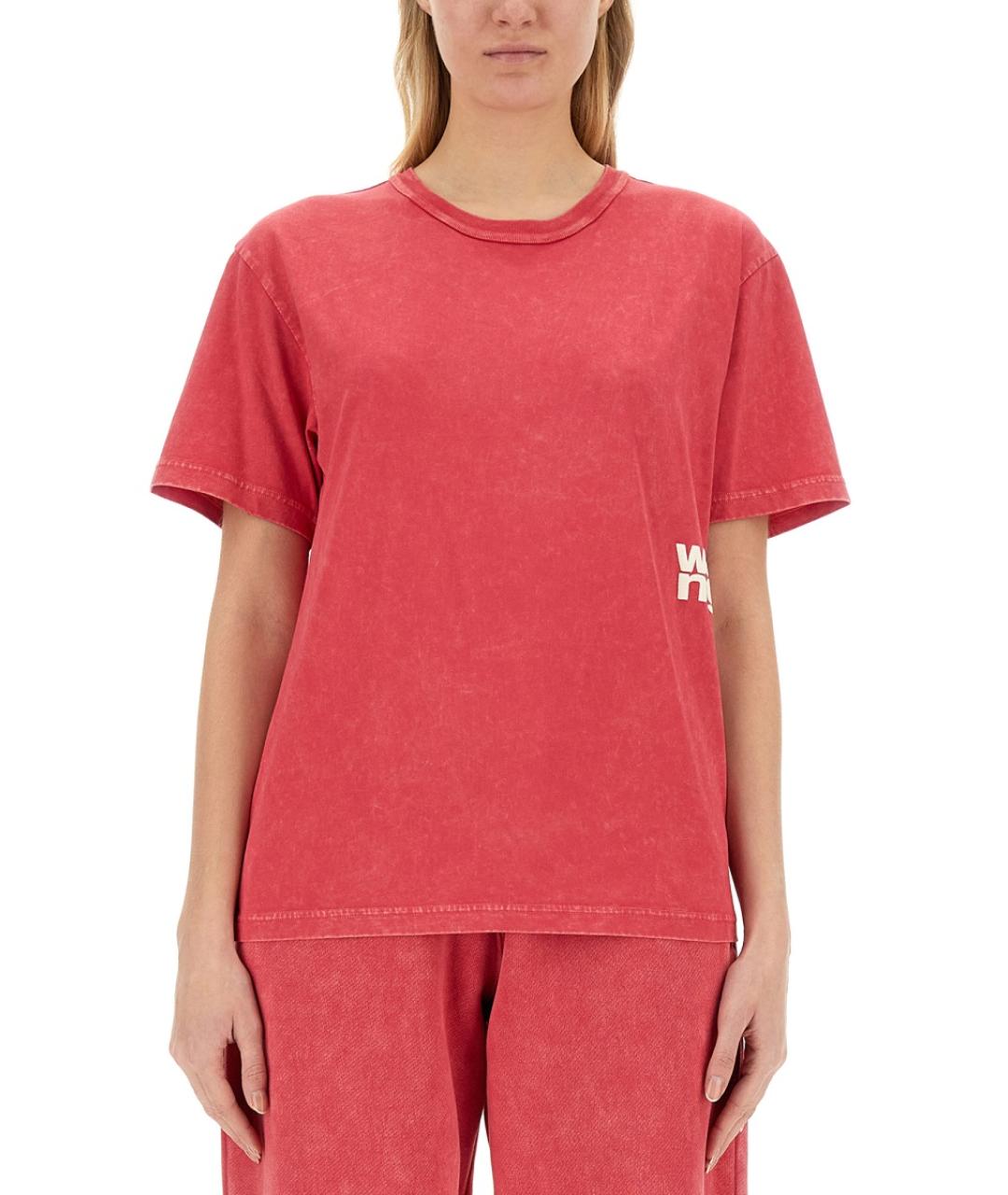 T BY ALEXANDER WANG Розовая хлопковая футболка, фото 5