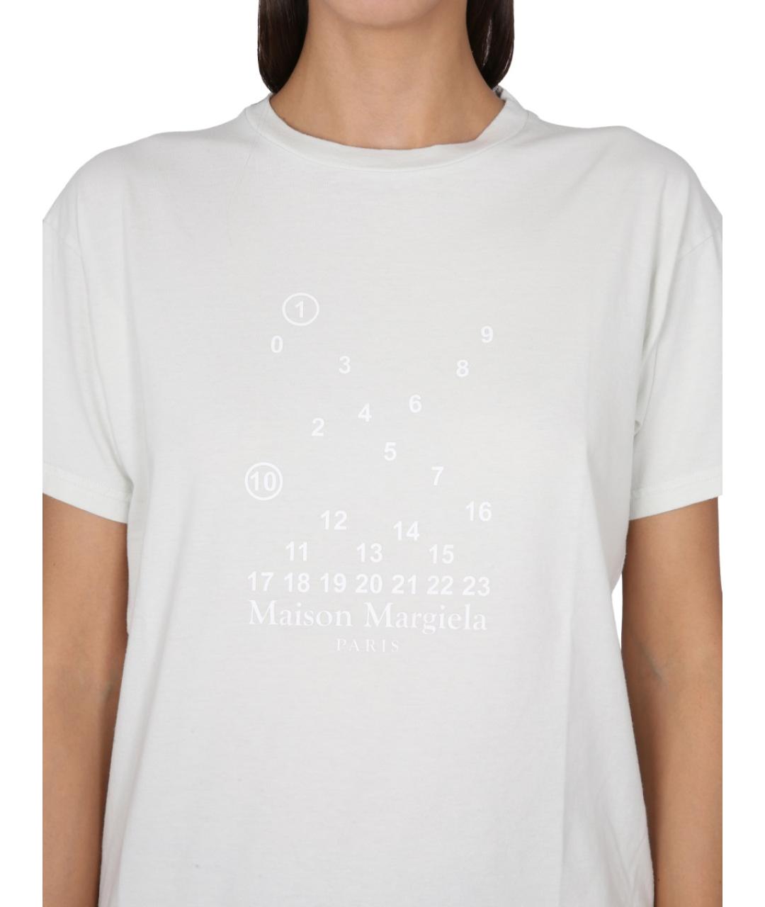 MAISON MARGIELA Белая хлопковая футболка, фото 4