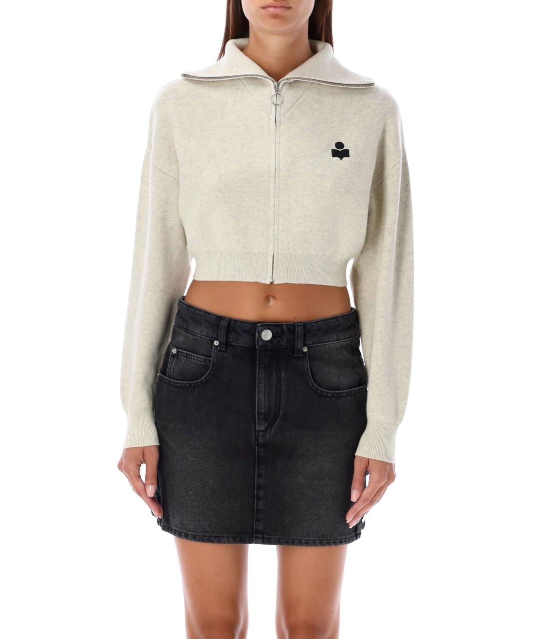 ISABEL MARANT Серый хлопковый кардиган, фото 2