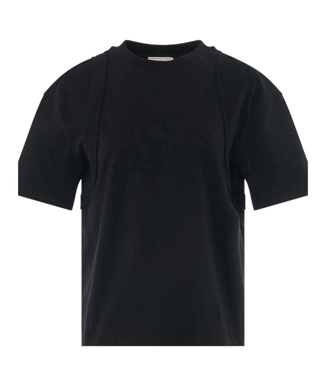 ALEXANDER MCQUEEN Черная хлопковая футболка, фото 1