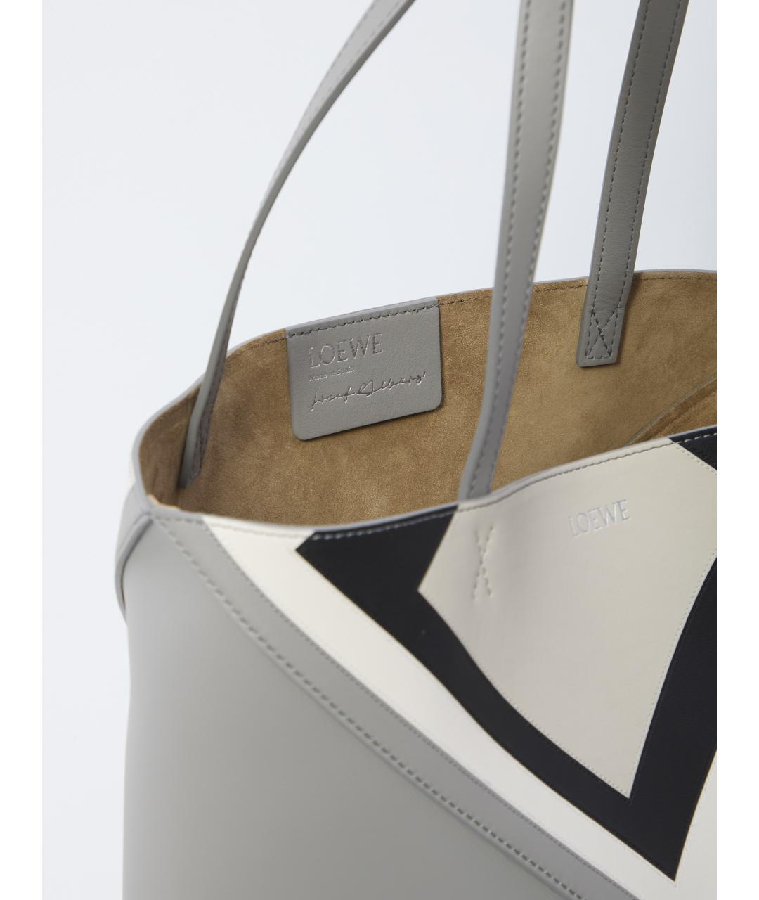 LOEWE Серая кожаная сумка тоут, фото 3