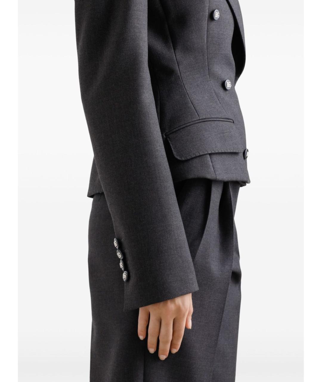 DOLCE&GABBANA Антрацитовый шерстяной жакет/пиджак, фото 5