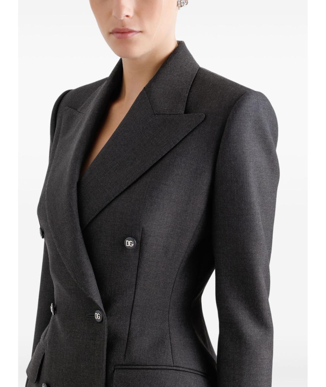 DOLCE&GABBANA Антрацитовый шерстяной жакет/пиджак, фото 4