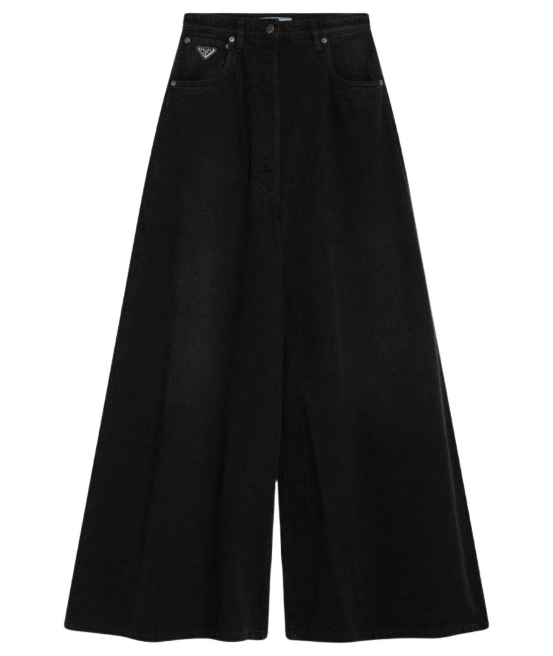 PRADA Черные хлопковые прямые джинсы, фото 1