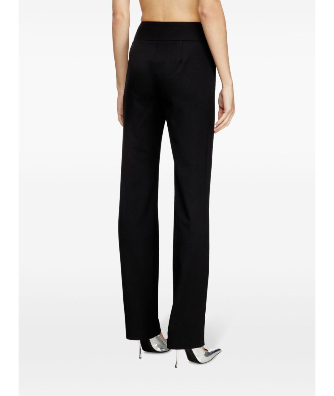 DIESEL Черные шерстяные прямые брюки, фото 3