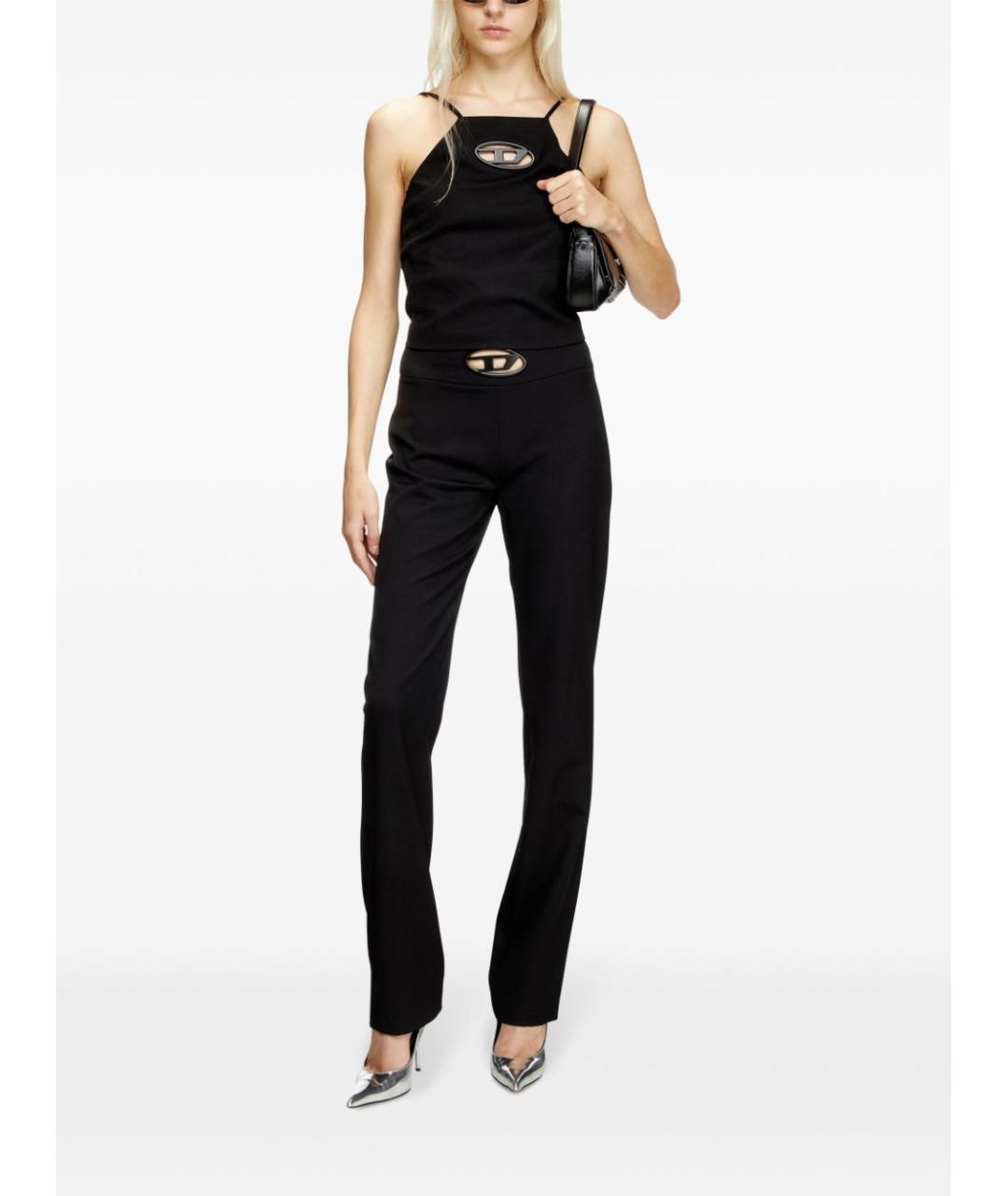 DIESEL Черные шерстяные прямые брюки, фото 5