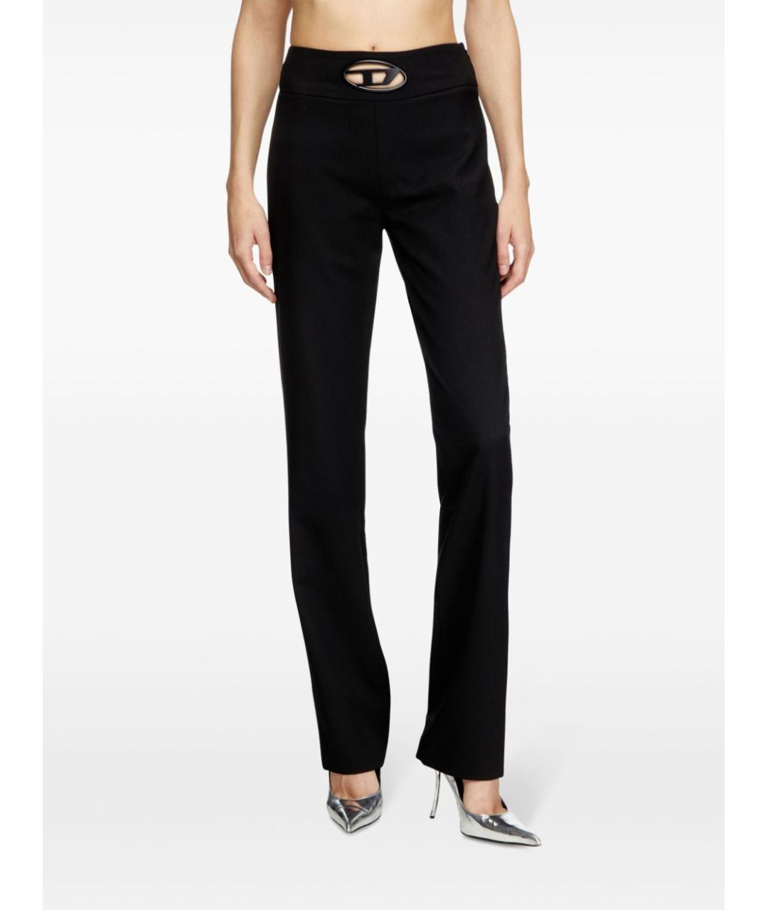 DIESEL Черные шерстяные прямые брюки, фото 4