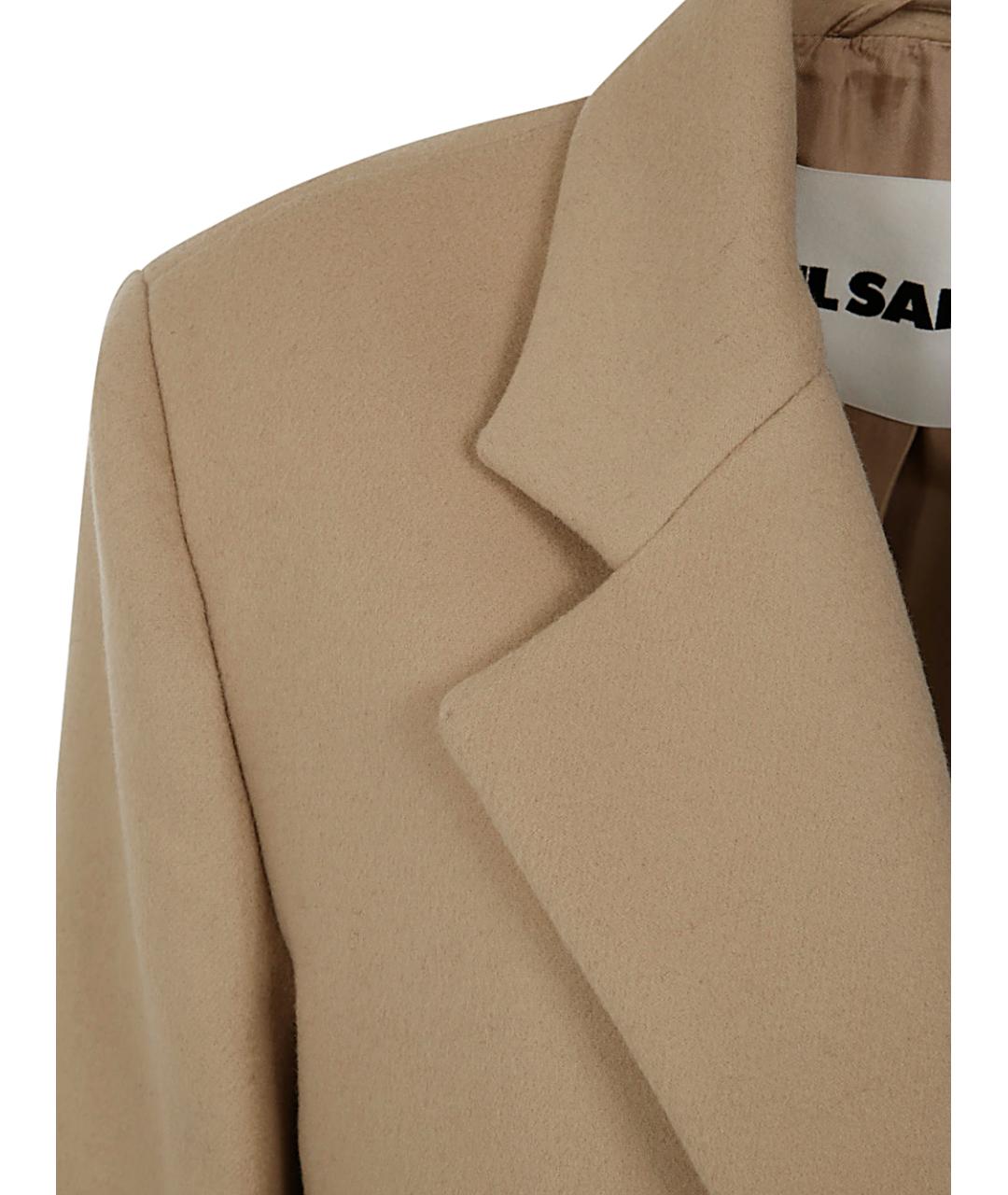 JIL SANDER Бежевое шерстяное пальто, фото 3
