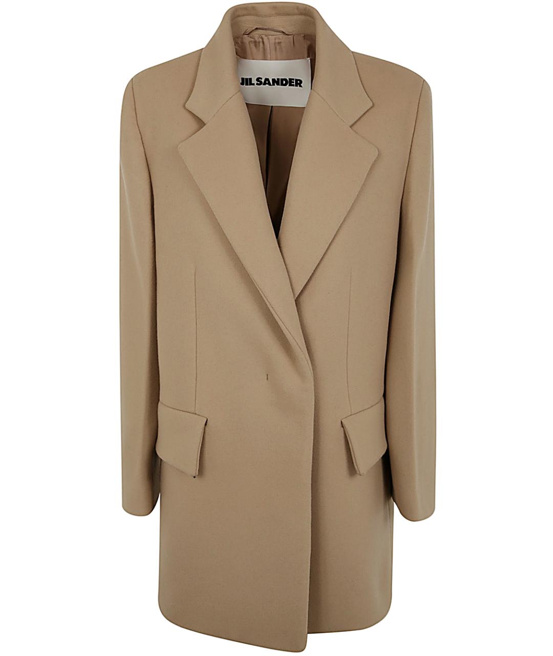 JIL SANDER Бежевое шерстяное пальто, фото 1