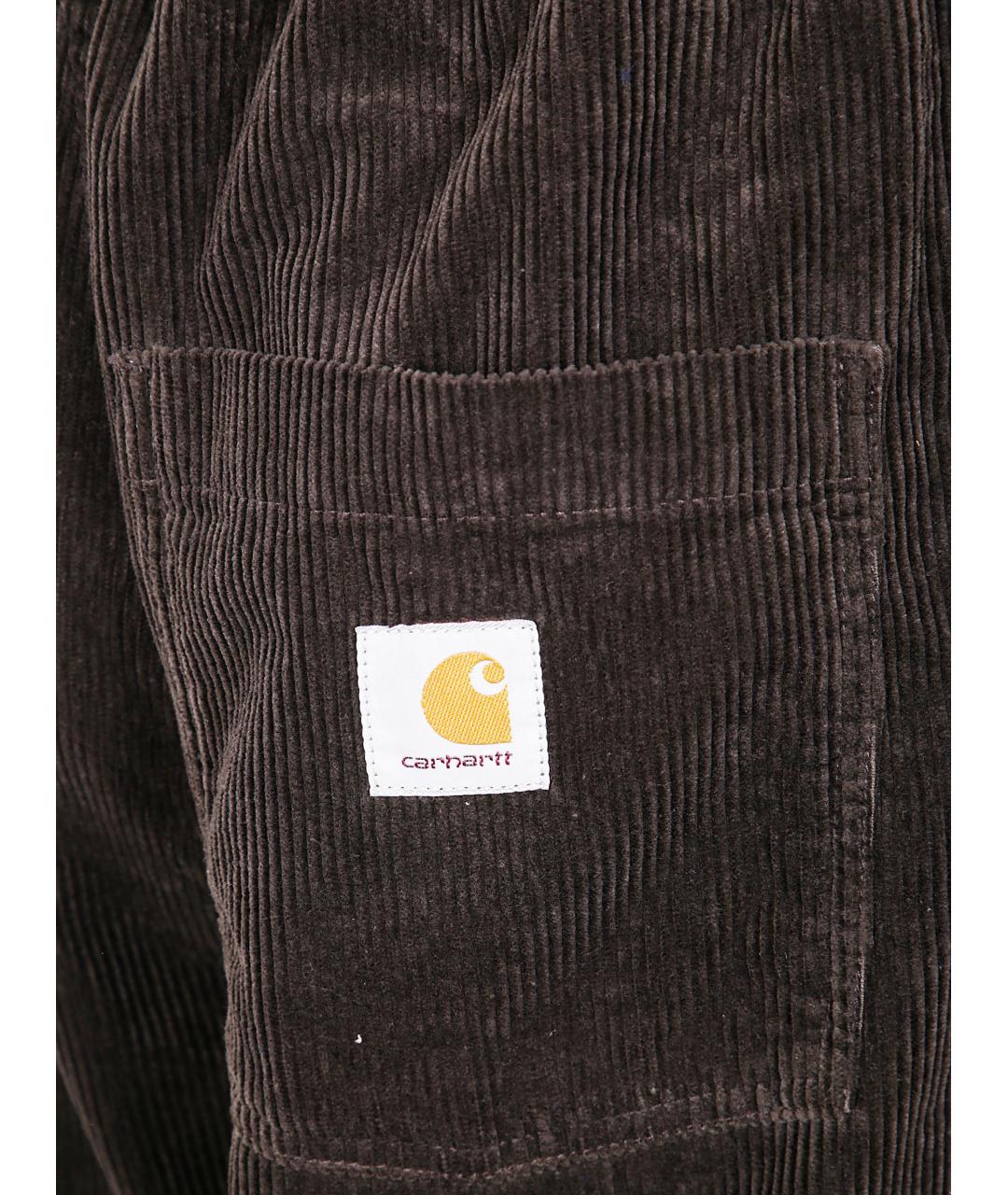 CARHARTT WIP Коричневые полиэстеровые прямые брюки, фото 3