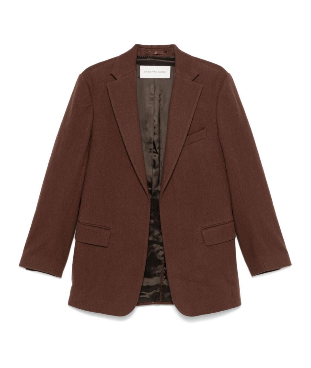 DRIES VAN NOTEN Коричневый шерстяной жакет/пиджак, фото 1