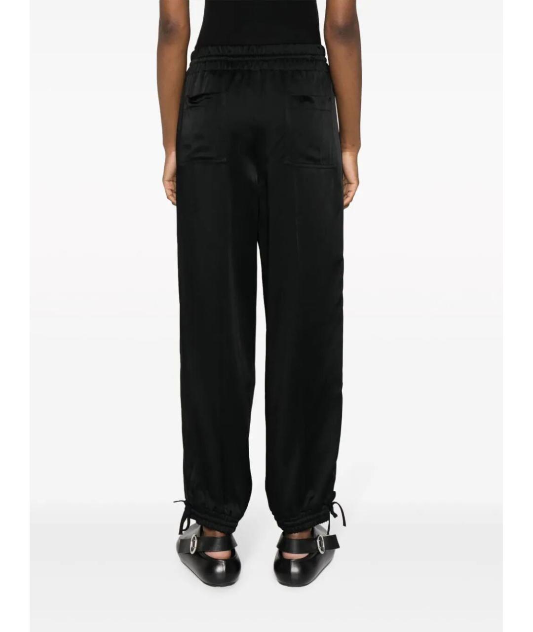 JIL SANDER Черные вискозные прямые брюки, фото 5